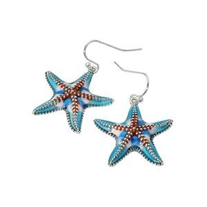 Tigerstars Multi Color Enamel Starfish Dangle Earrings